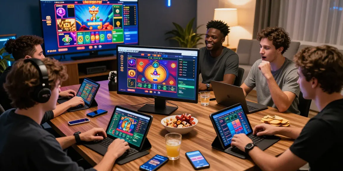 Exciting online gaming experience on 먹튀스팟 platform with players analyzing bets.