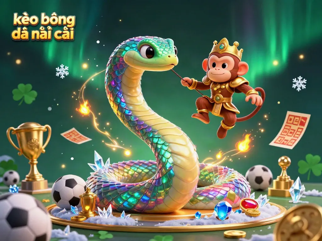 Engage with kèo bóng đá nhà cái through a vibrant 3D scene depicting sports betting excitement with dynamic characters and elements.