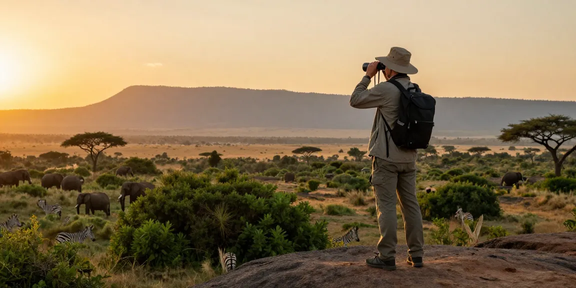 NAGA2000 traveler capturing stunning savanna views at Kidepo Valley National Park, Uganda.