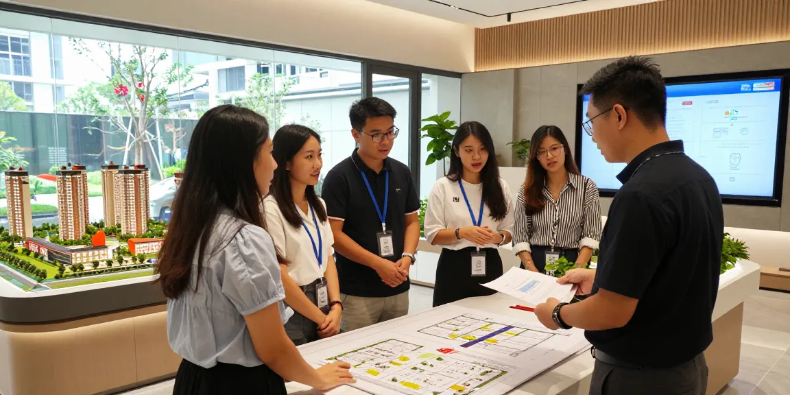 Exploring the Solano Grand EC features and floor plans with potential homebuyers in Bukit Panjang.