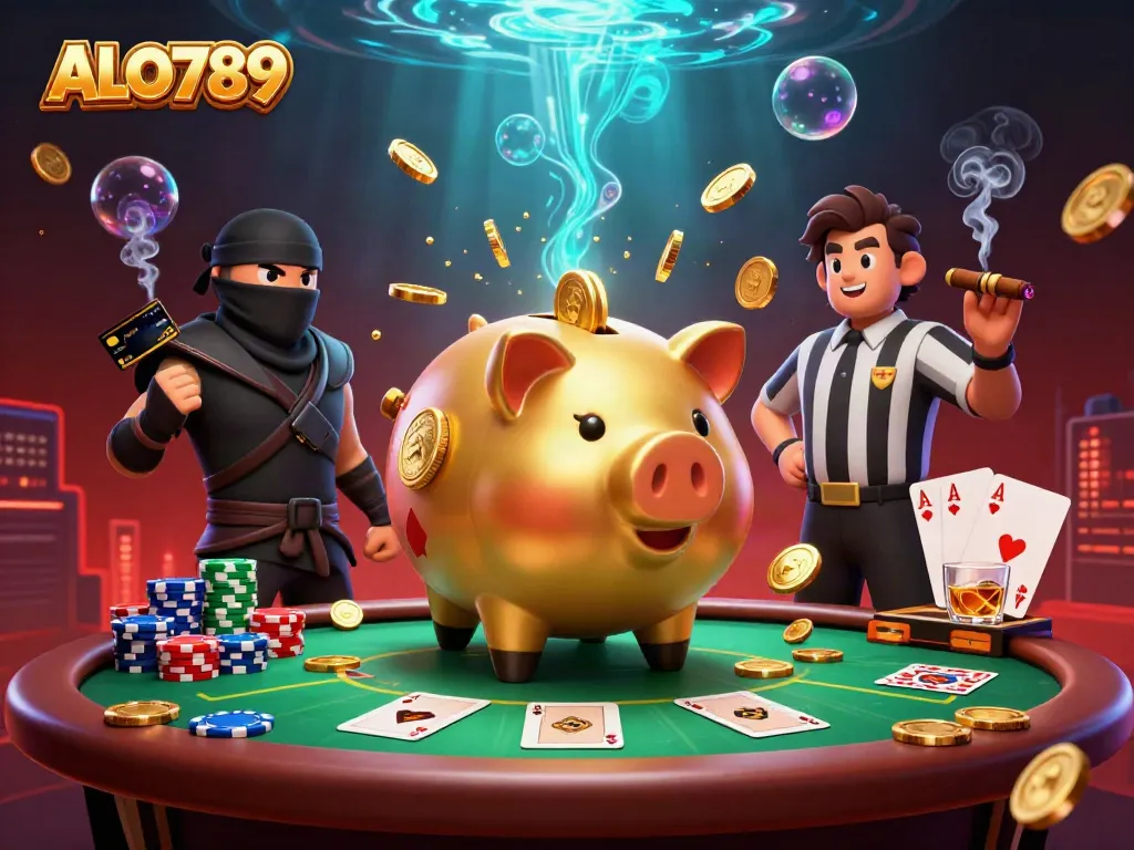 ALO789 captures the excitement of dynamic gameplay with a theatrical scene featuring vibrant casino elements.
