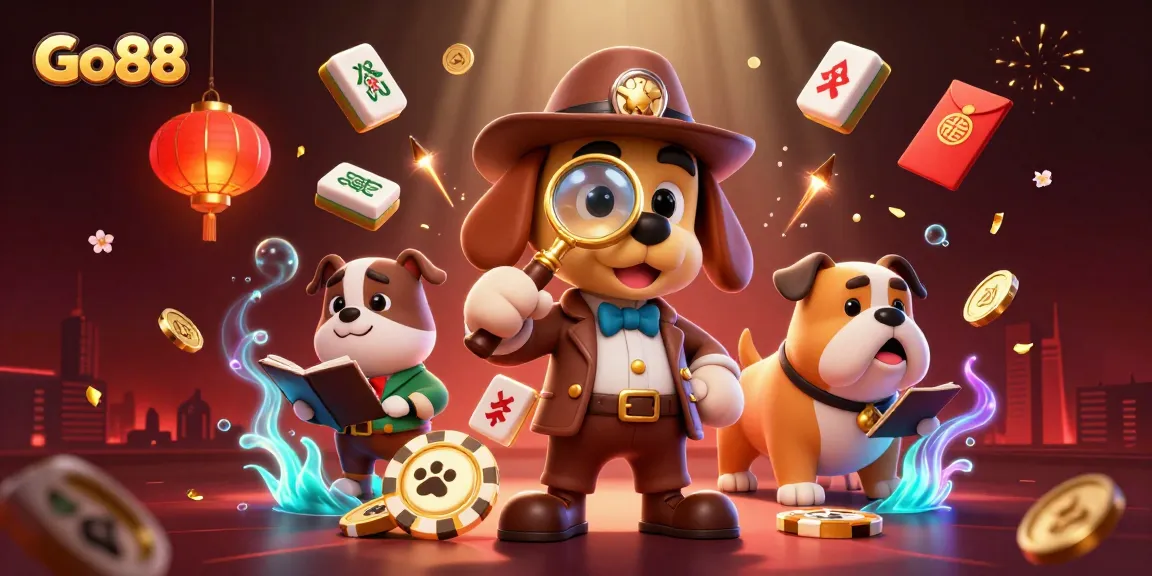 Join the Go88 gaming adventure with a detective bloodhound hunting for treasure amidst magical casino elements.