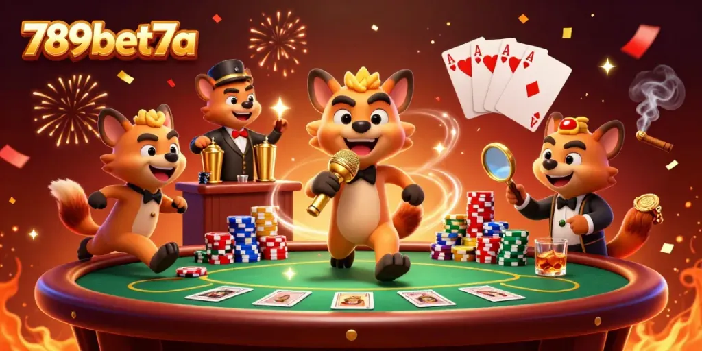 Experience the vibrant comedy casino atmosphere at 789bet7a with animated hyenas entertaining and engaging.