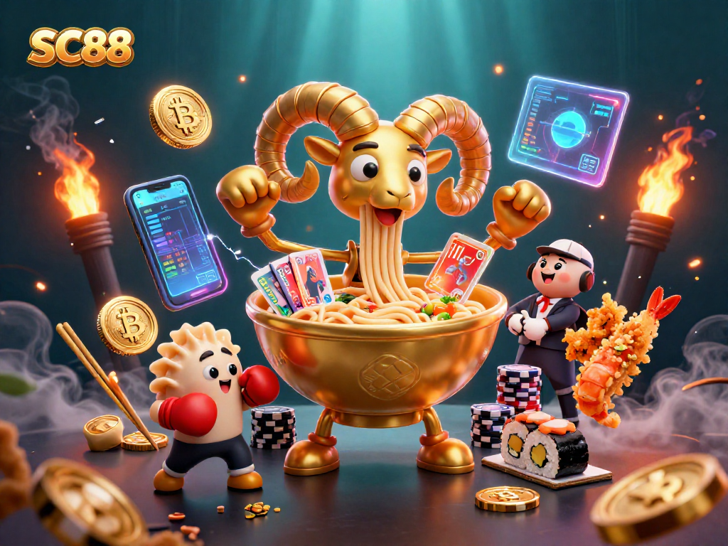 Engage with SC88's vibrant casino scene featuring animated characters and high-stakes action.