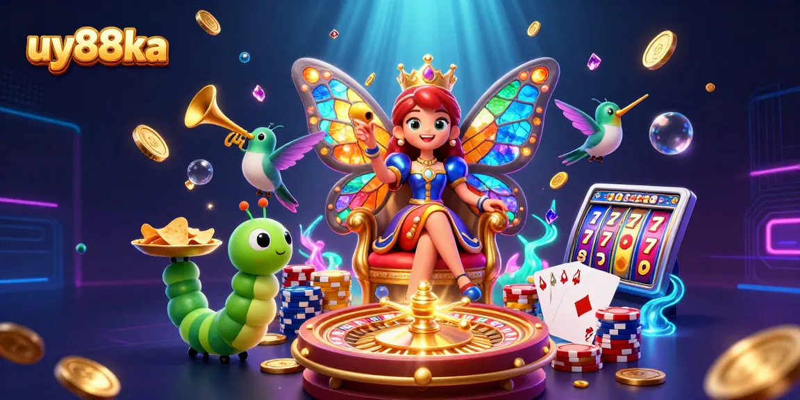 Experience the thrill of uy88ka with a vibrant illustration capturing casino wonder and excitement.