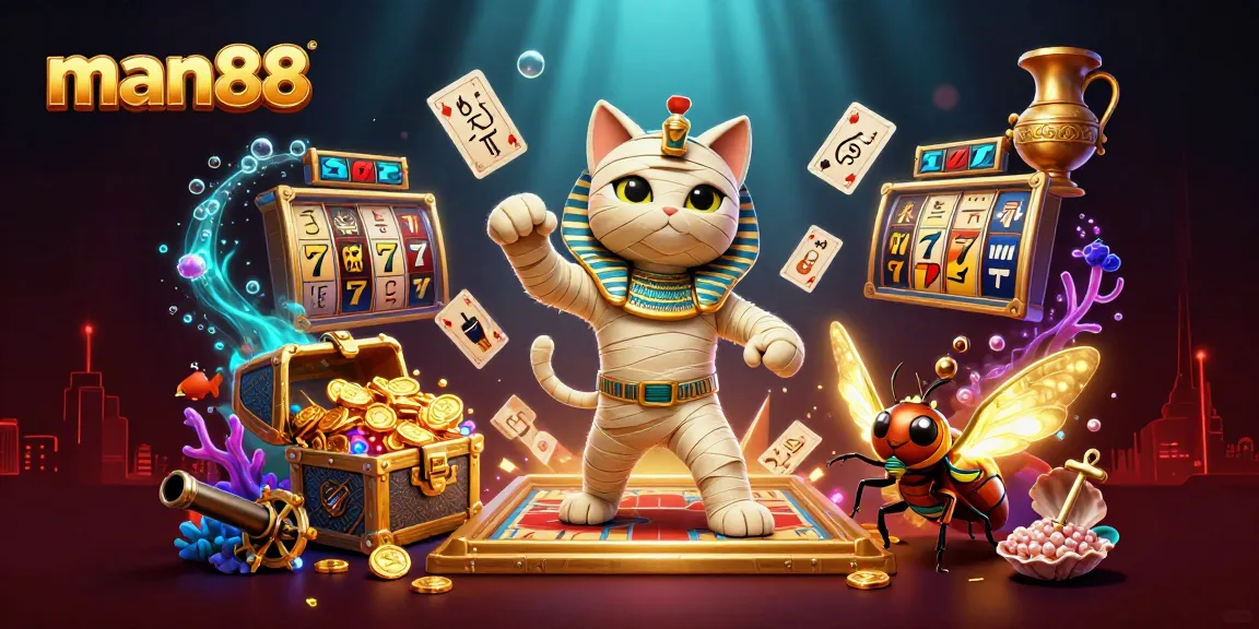 Win big with man88 at a vibrant casino featuring Egyptian themes and dynamic gaming elements.