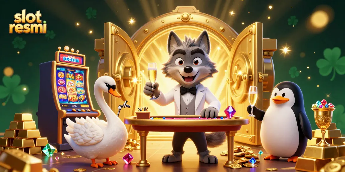 Experience thrilling gameplay and vibrant excitement with slot resmi showcased in this rich 3D illustration.