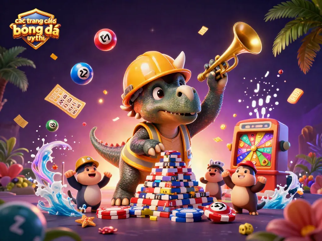 Các trang cá độ bóng đá uy tín nổi bật với cuộc vui từ triceratops và trò chơi số trong hình ảnh đầy màu sắc.