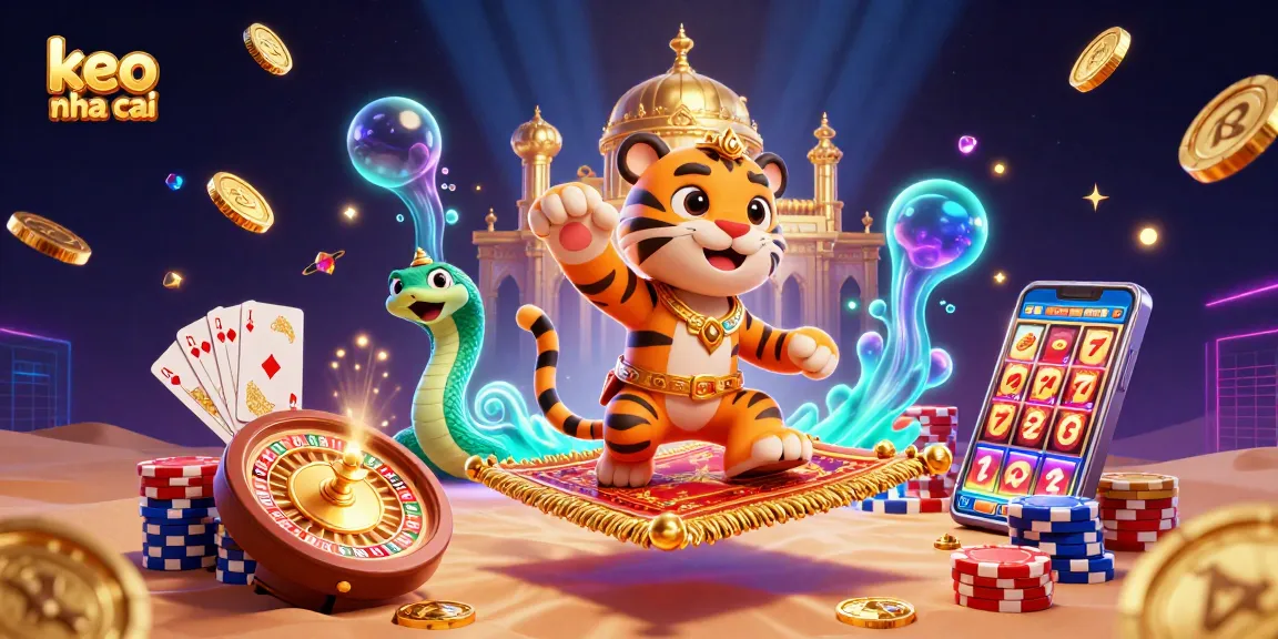 Experience thrilling action with "keo nha cai" in a vibrant casino scene featuring a sultan and treasures.