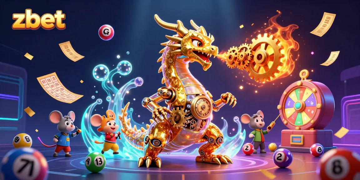Experience the excitement of zbet with a vibrant 3D casino scene featuring dynamic lottery elements.