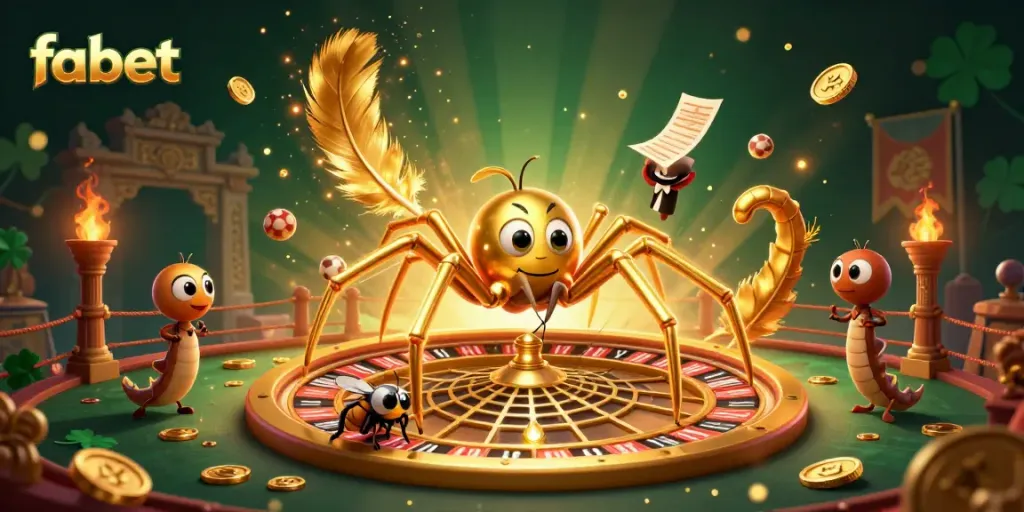 Experience vibrant sports betting action with fabet in this dynamic 3D scene featuring intense gambling elements.