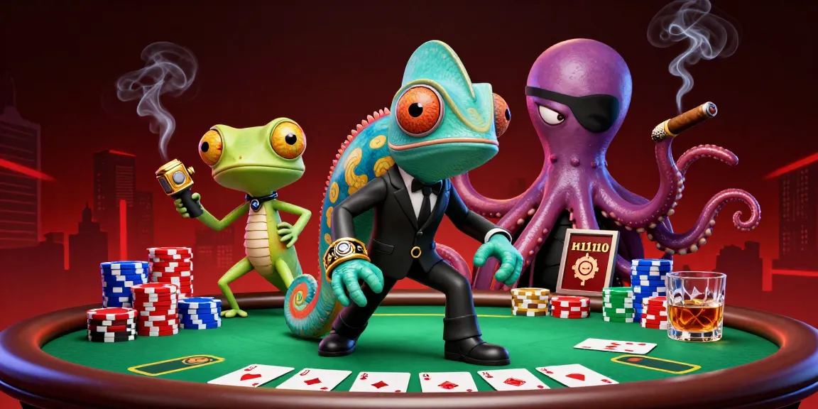 SC88 showcases a vibrant poker scene with a 3D chameleon and gecko characters engaging in intense gaming.