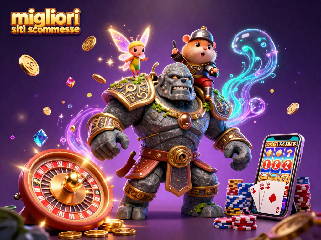 Immagine 3D dei migliori siti scommesse con golem e magia nel mondo del gioco
