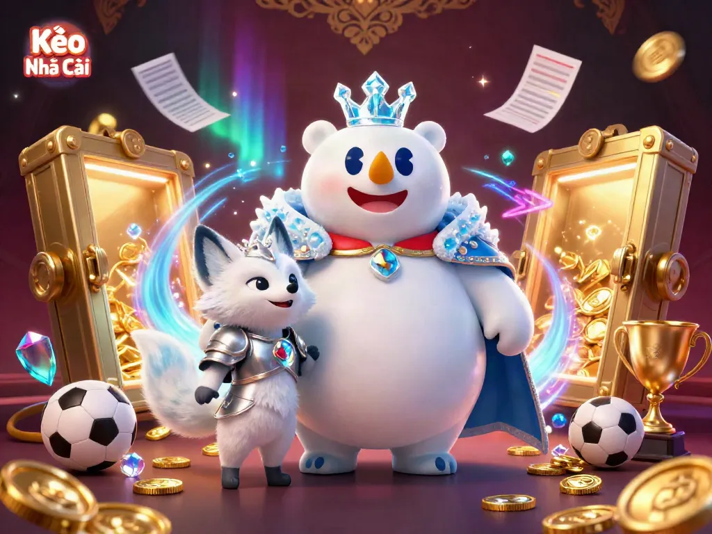 Engage with Kèo Nhà Cái as the ice king and snow fox embrace sports betting excitement with golden treasures.