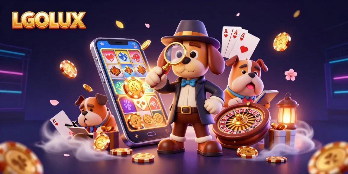 Engage with the exciting world of LGOLUX gaming, deciphering poker clues in a vibrant casino scene.