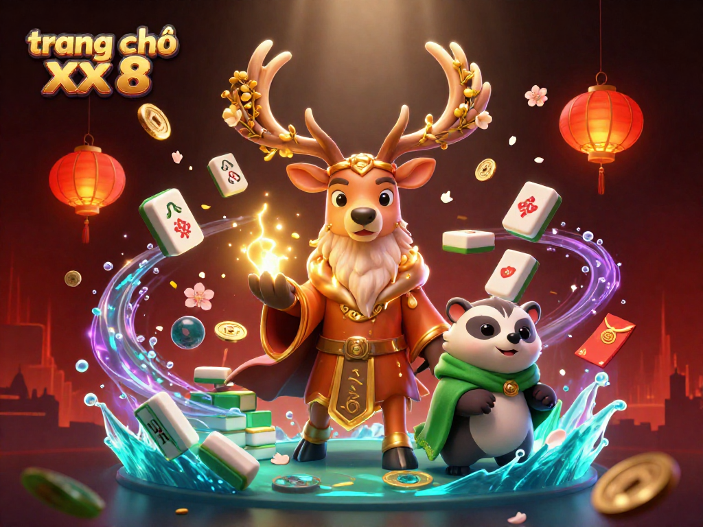 Engage with trang chủ xx8 in a vibrant casino scene featuring mystical characters and explosive gaming elements.