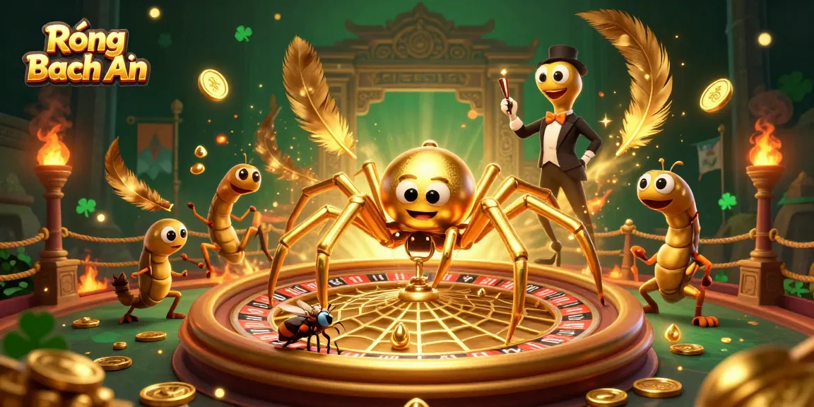 Rồng Bạch Kim's dynamic gambling scene with a spinning roulette wheel and playful characters.