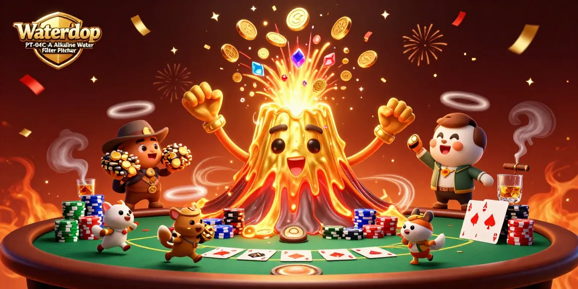 Engage with the Waterdrop PT-04C-A Alkaline Water Filter Pitcher amidst a vibrant casino-themed scene.