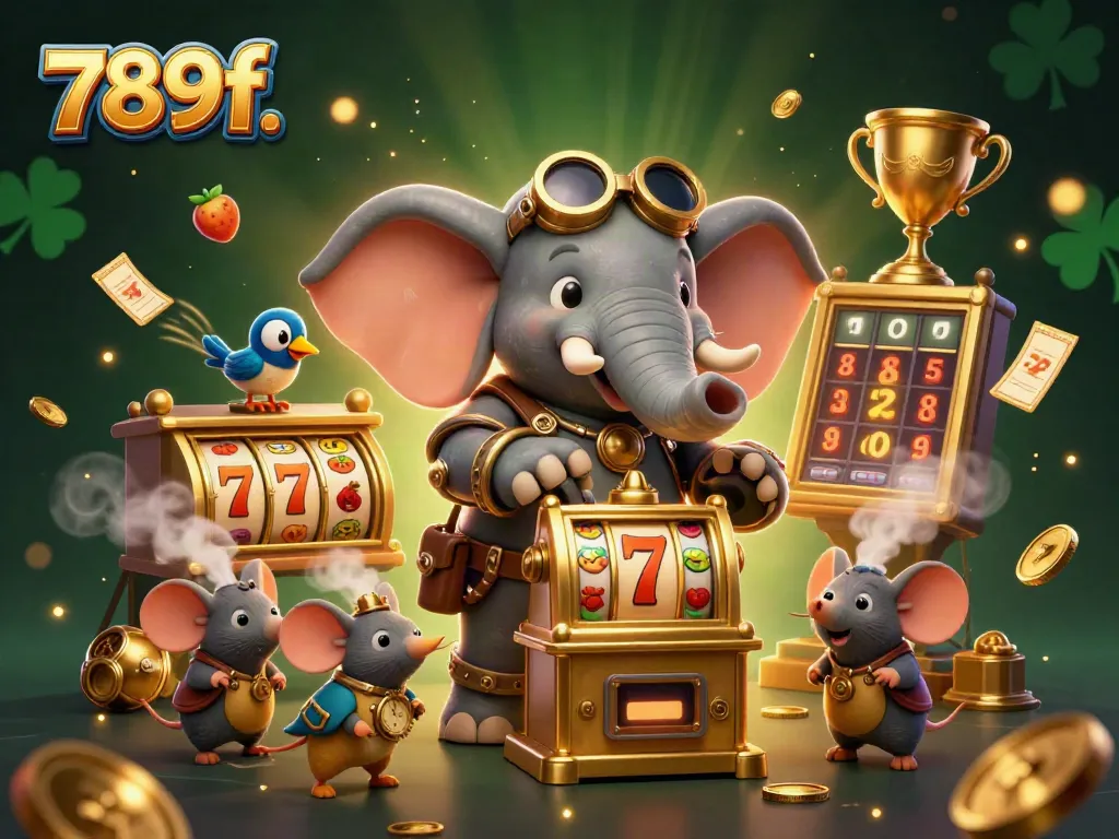 Spin the golden slot machine with 789f. in this vibrant casino scene filled with action and excitement.