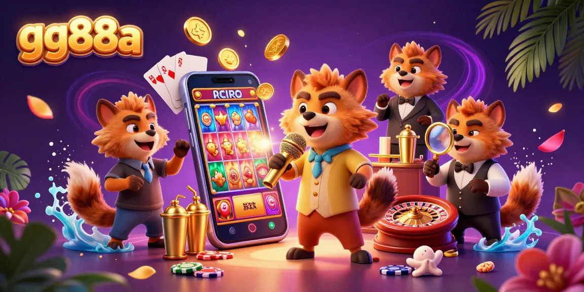 gg88a showcases a vibrant comedy casino with hyenas entertaining at a dynamic club scene.