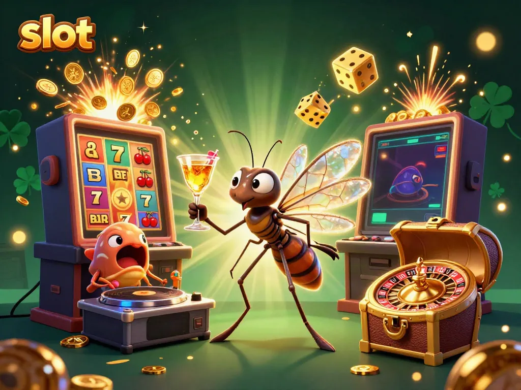 Experience exciting slots with a lively casino mascot and thrilling jackpot bursts.