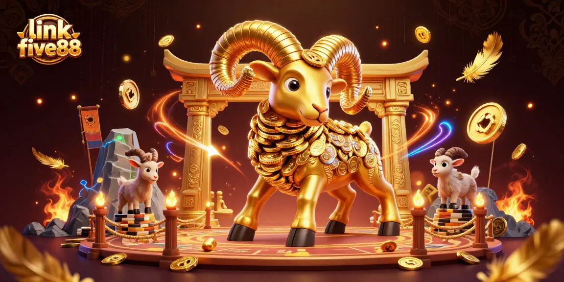 Experience thrilling action at link five88 with a dynamic 3D casino scene featuring golden elements and vibrant colors.