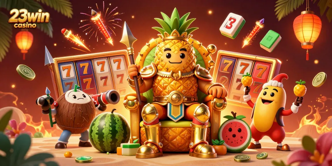 Experience the vibrant energy of 23win casino with animated characters and casino elements.