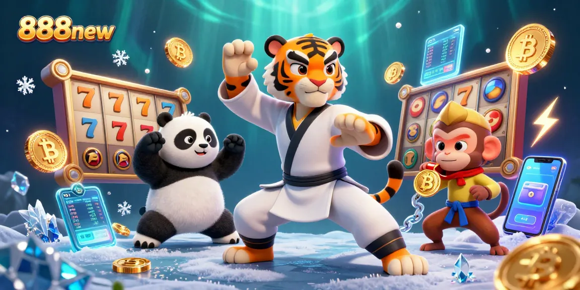 Experience thrilling gaming with 888new's dynamic slot reels, where the kung fu master and panda inspire strategic wins.