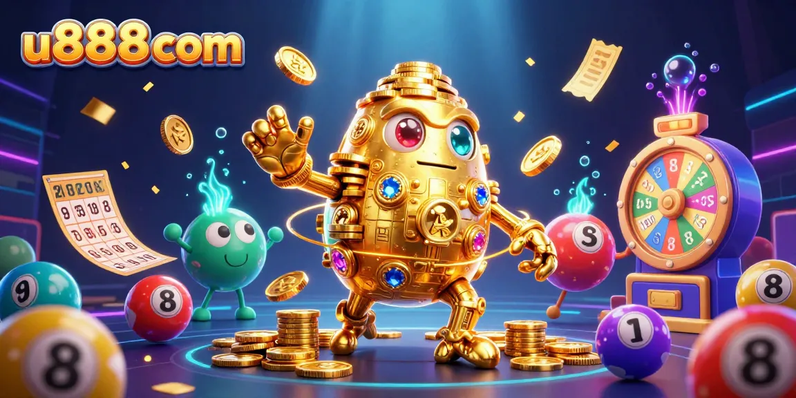 Engage with the vibrant world of u888com's lottery games, featuring dynamic characters and lively gaming elements.