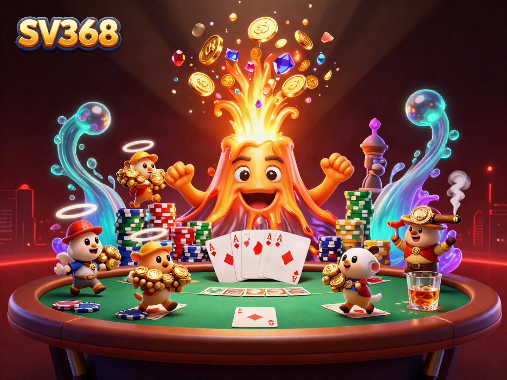 SV368 showcases a gambling adventure with treasure from the volcano and dynamic poker elements