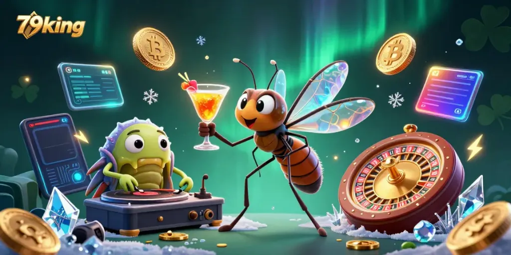 Experience the vibrant energy of 79king's casino with dynamic 3D characters and crypto elements.
