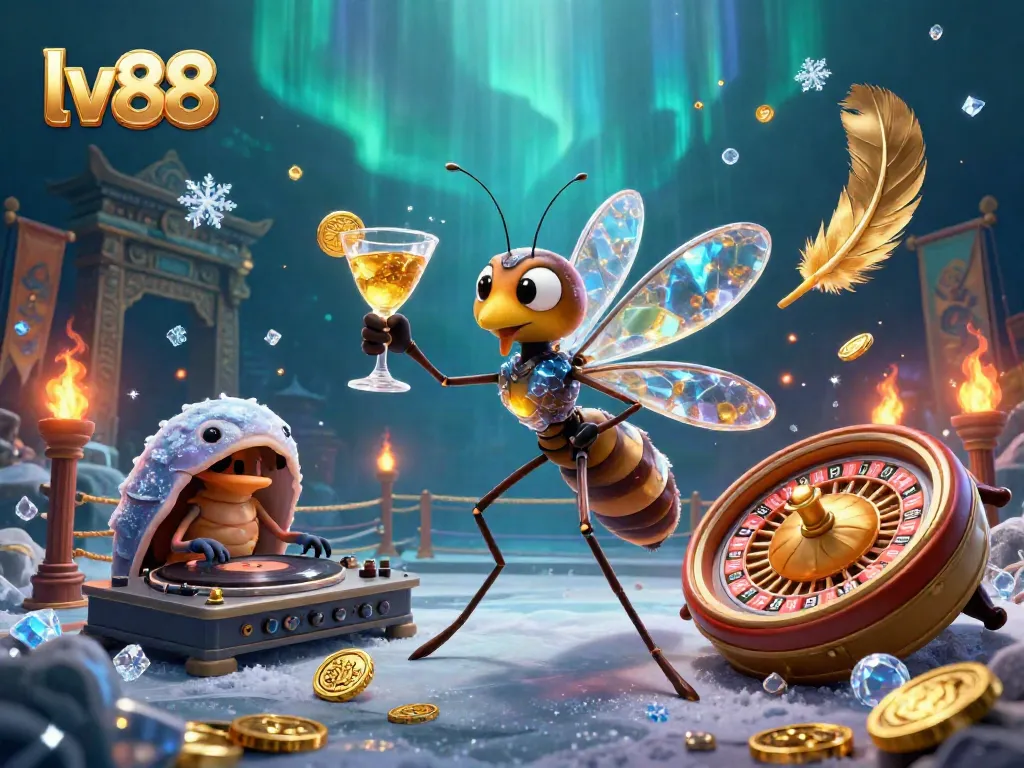 Engage in the vibrant world of lv88 casino with a lively 3D illustration featuring unique characters and elements.