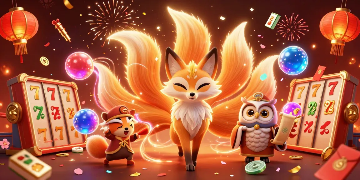 Win big with OKFUN's vibrant slots and stunning animations in a colorful casino scene.