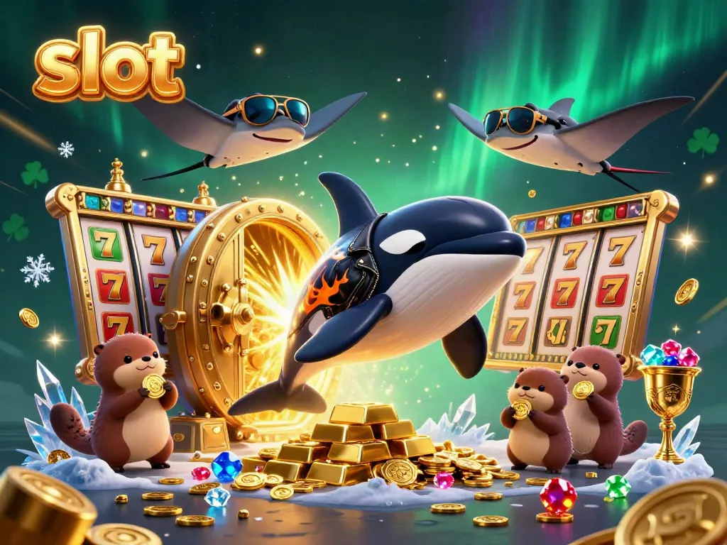 Experience thrilling slot action with joyful sea creatures celebrating jackpot wins in a vibrant casino scene.