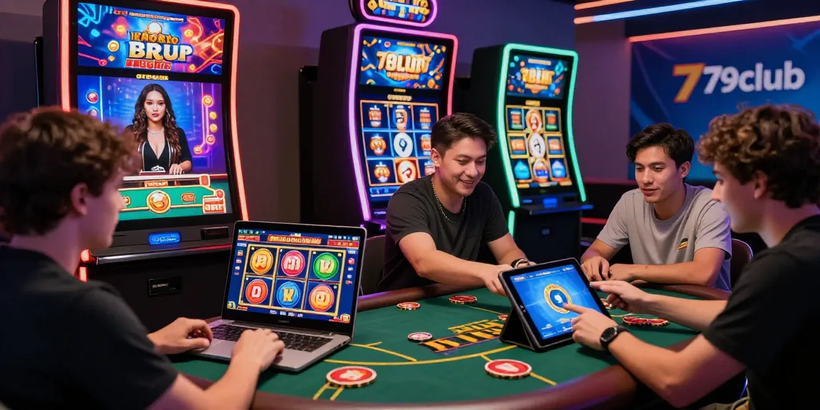 Excited players engaging with various games at 79club online gaming platform.