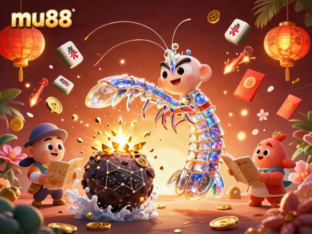 Experience the excitement of mu88 with a whimsical galactic scene full of vibrant casino elements.