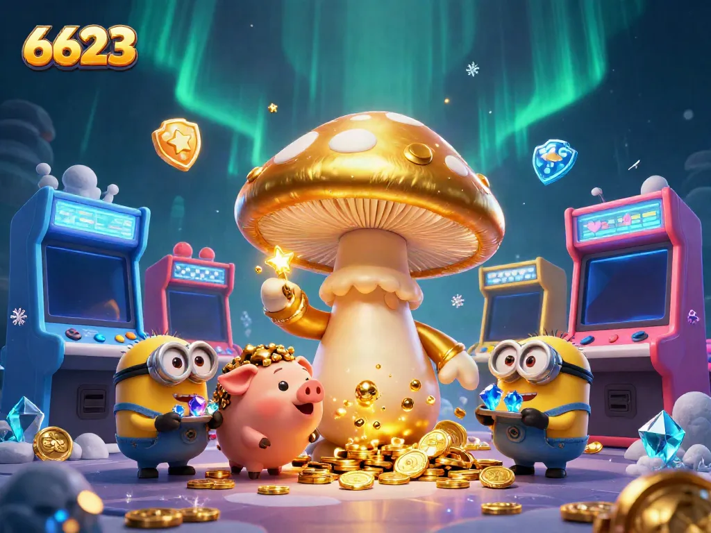 Engage with stunning 6623 slots through a magical wizard game scene full of treasures and vibrant casino elements.