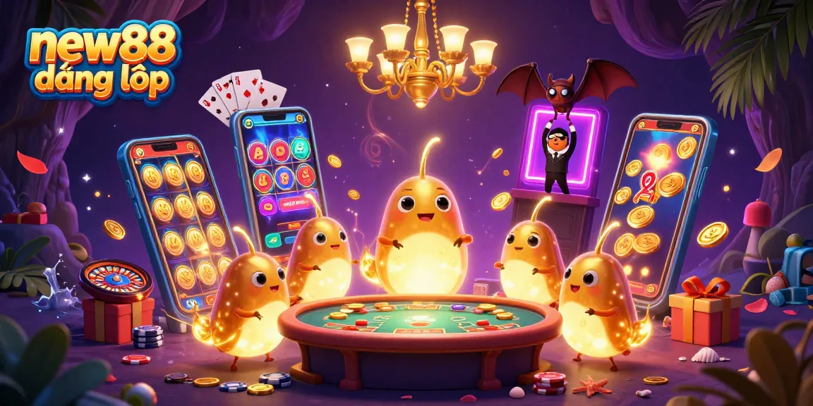 Experience thrilling new88 đăng nhập action with glowworms illuminating a vibrant cave casino scene.