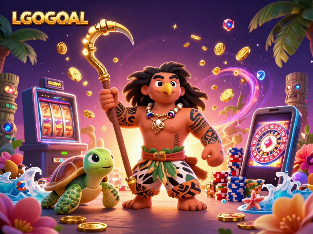 Winning big at LGOGOAL with animated characters and vibrant casino elements.