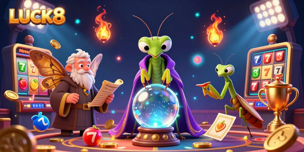 Experience LUCK8 with a magical 3D scene featuring a fortune teller and mystical elements, ideal for gamblers.