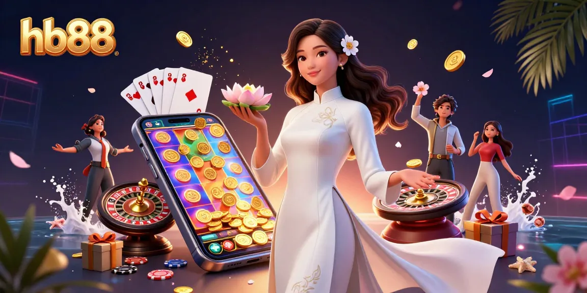 Experience the thrill of hb88's online casino with elegant characters and vibrant gaming elements.