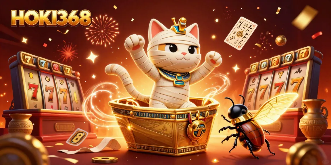 Experience HOKI368's thrilling gameplay with Egyptian casino characters and dynamic elements.