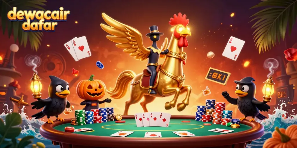 Experience the excitement of dewacair daftar in a vibrant midnight casino scene with rich details.