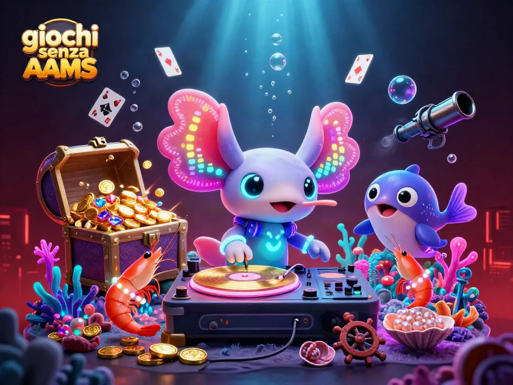 Immergiti nei giochi senza AAMS con un vulcanico DJ axolotl in un mondo sottomarino di emozioni.