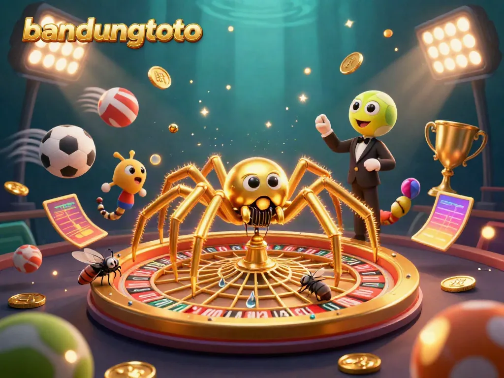 Experience thrilling bets at bandungtoto with a vivid casino-themed 3D illustration.