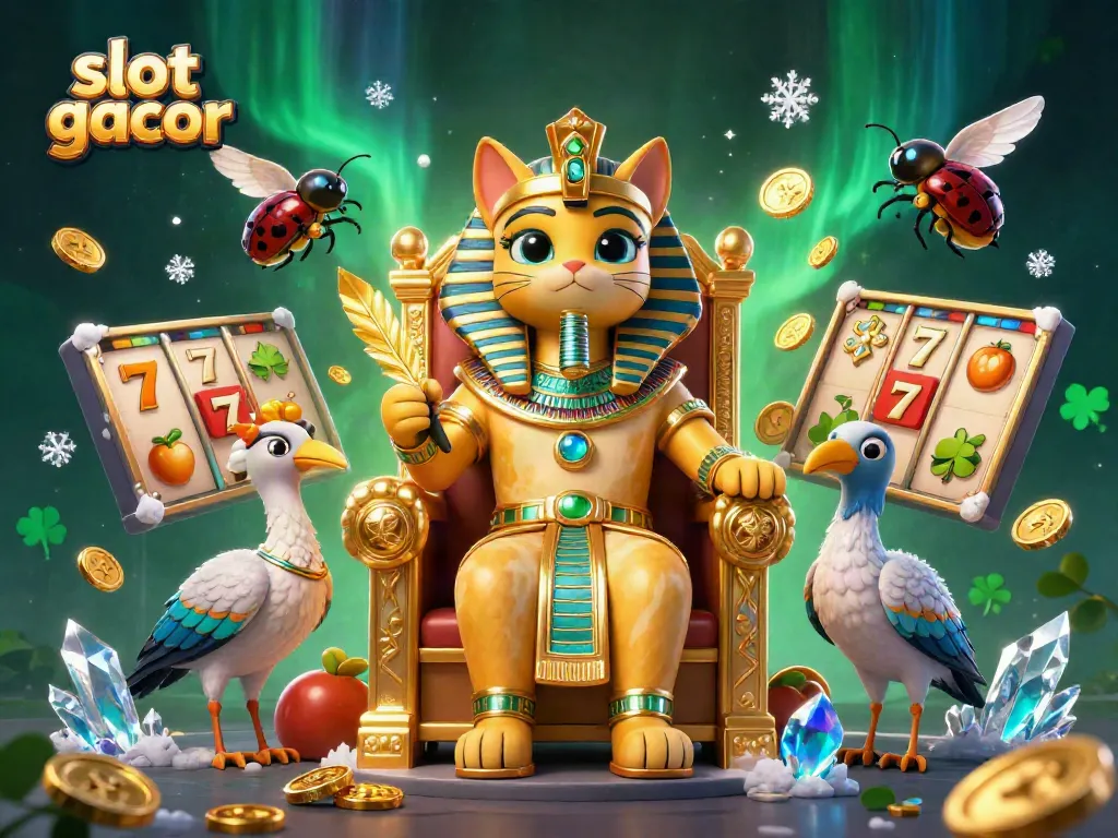 Experience the excitement of slot gacor with a vibrant 3D illustration featuring dynamic game elements.