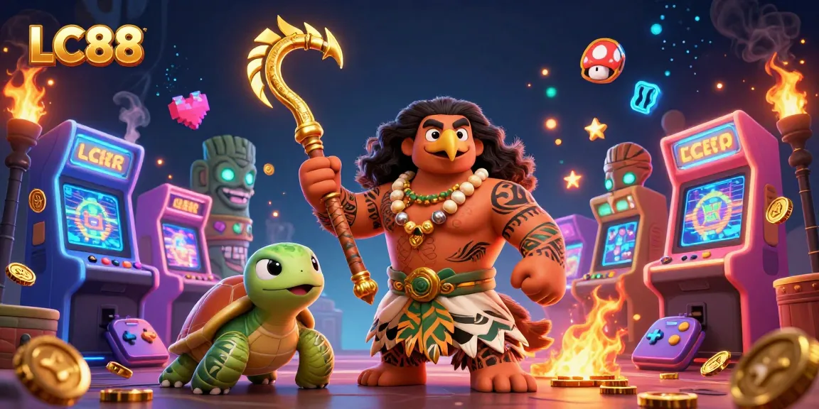 Experience the thrill of gaming at LC88 with a vibrant, animated casino scene.