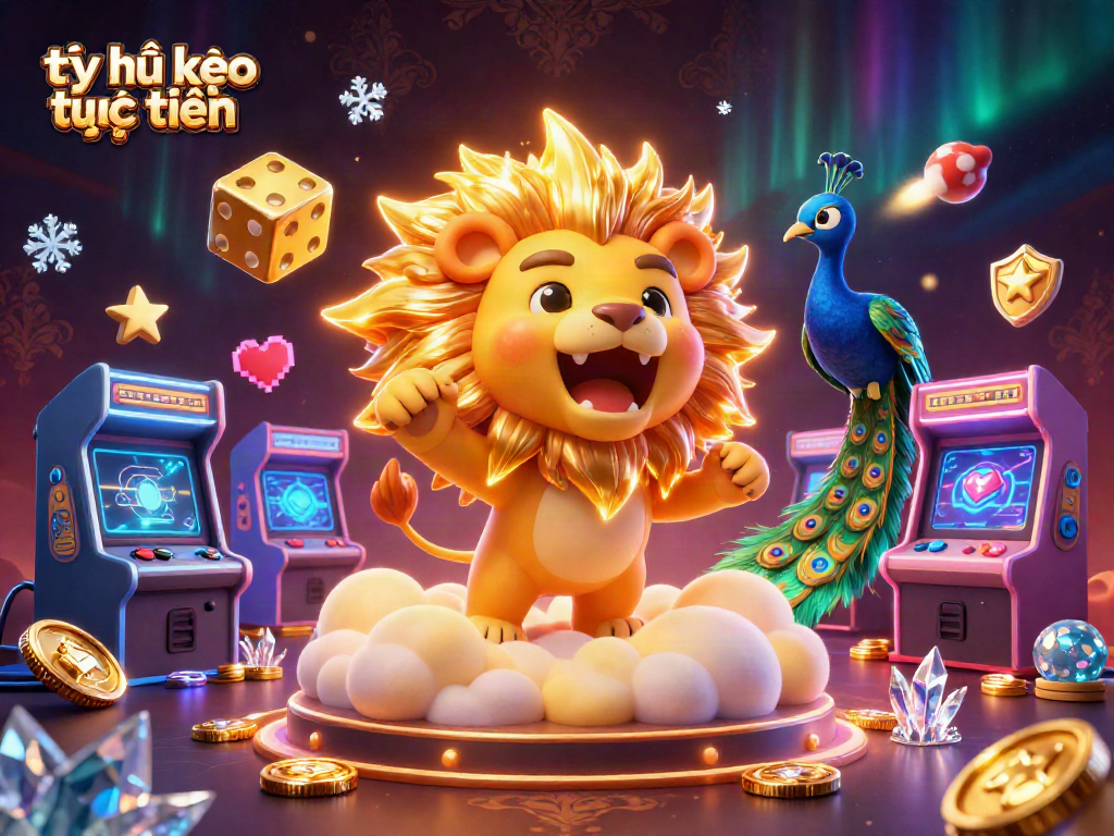 Experience the excitement of tỷ lệ kèo trực tuyến with a vibrant 3D casino-themed illustration