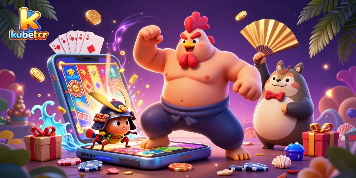 Experience thrilling gameplay at kubetcr with vibrant casino elements and a dynamic character scene.