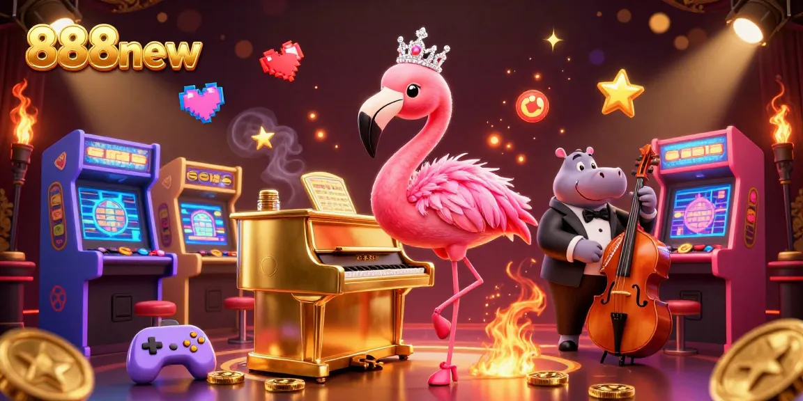 Experience thrilling gaming at 888new with vibrant casino characters and dynamic 3D elements.